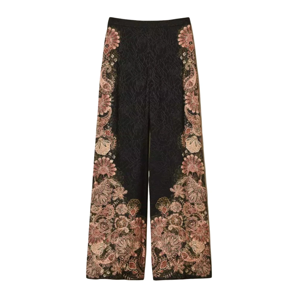 Twinset Black Wide Trousers, Female, S, Trousers