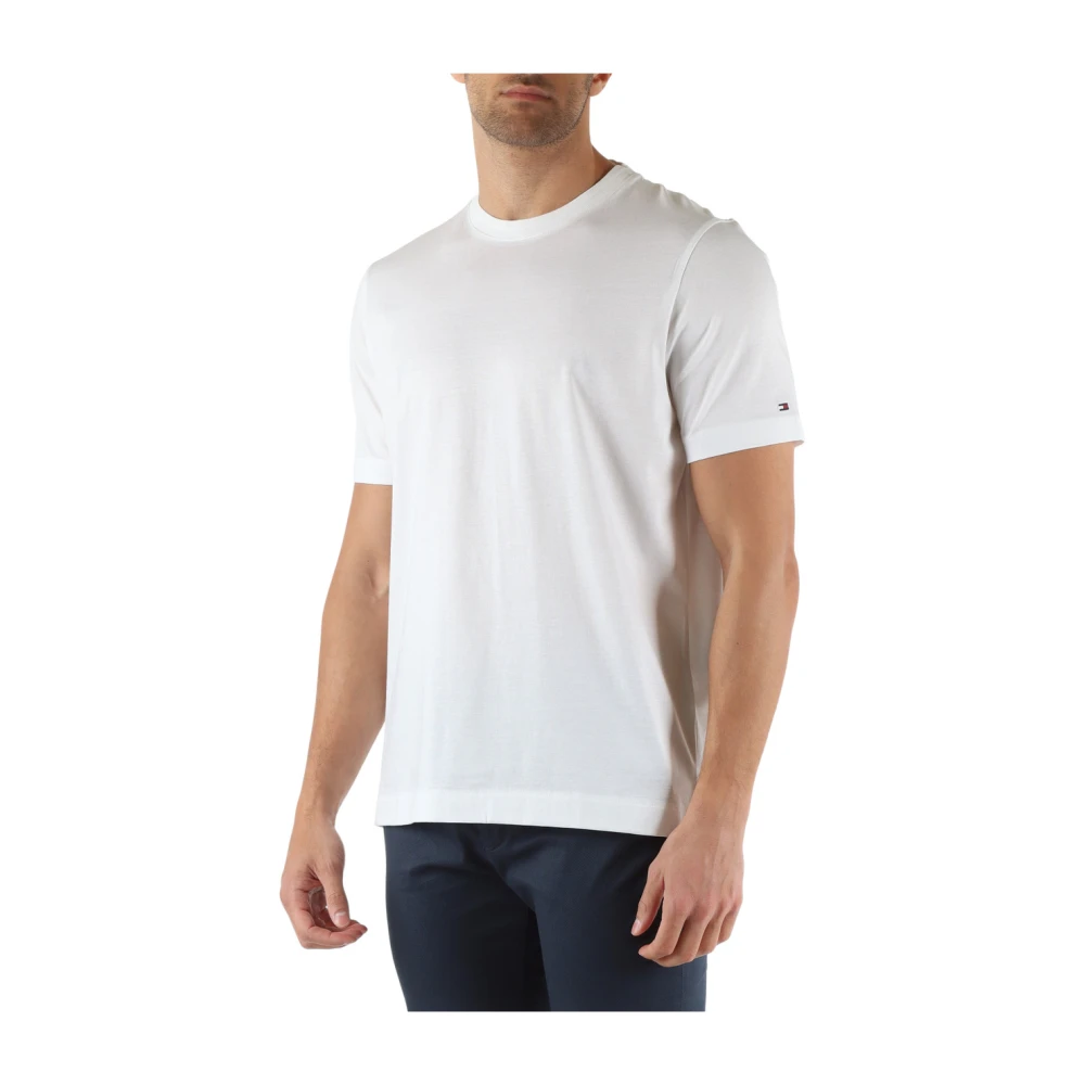 Tommy Hilfiger Geborduurd Gemerceriseerd Katoenen T-shirt White Heren
