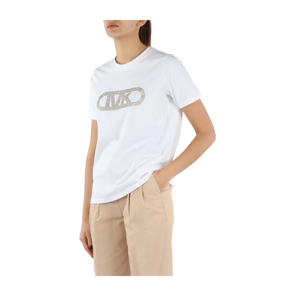 Michael Kors Biologisch katoenen T-shirt met metalen details White Dames