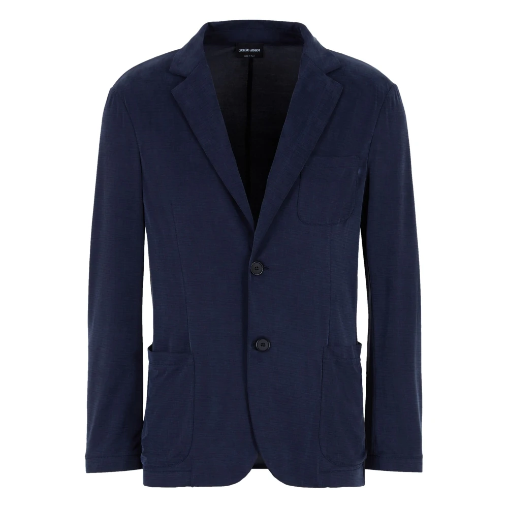 Giorgio Armani Elegante Blauwe Blazer Blue Heren