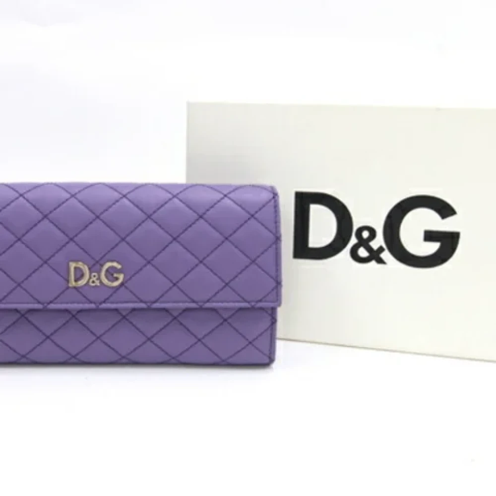 Dolce & Gabbana Pre-owned Leather wallets Purple Dames
