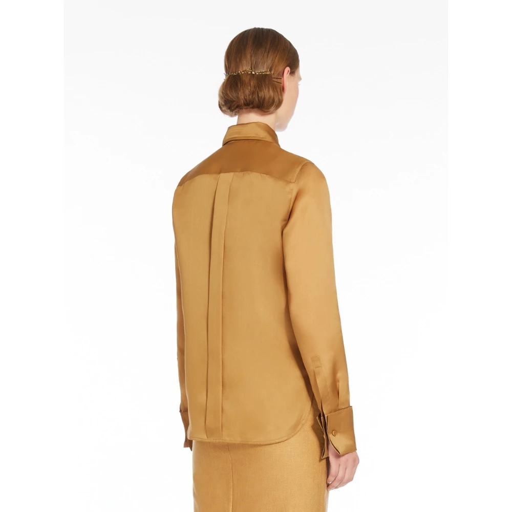 Max Mara Klassieke Zijden Shirt Bruin Brown Dames