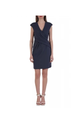 V-Neck Drape Jersey Dress