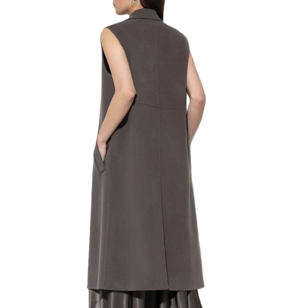 LUISA CERANO Doubleface Wol-Kasjmier Vest Brown Dames