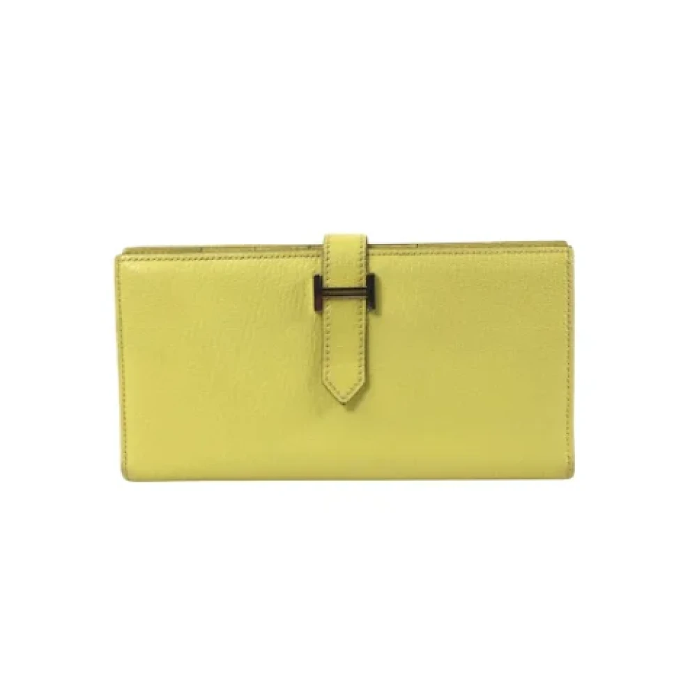 Hermès Vintage Pre-owned Leather wallets Yellow Dames