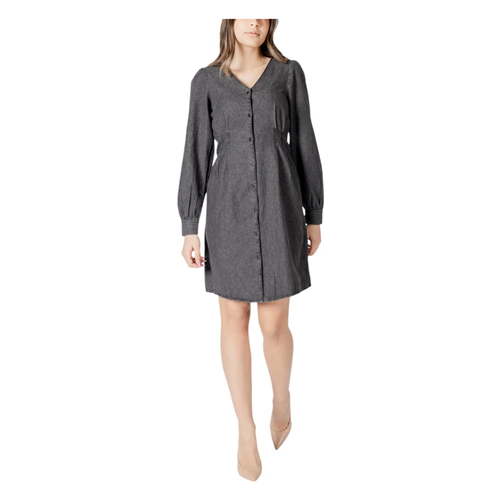 Ichi Korte Katoenen Damesjurk Collectie Gray Dames