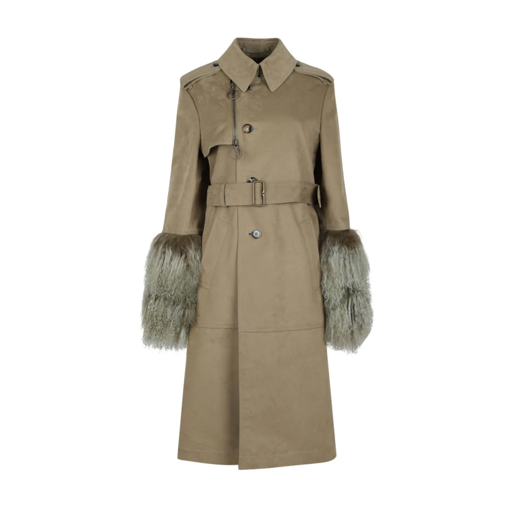 Burberry Beige Trenchcoat met Manchetdetails Brown Dames