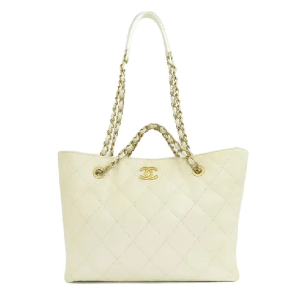 Chanel Vintage Pre-owned Leather totes White Dames
