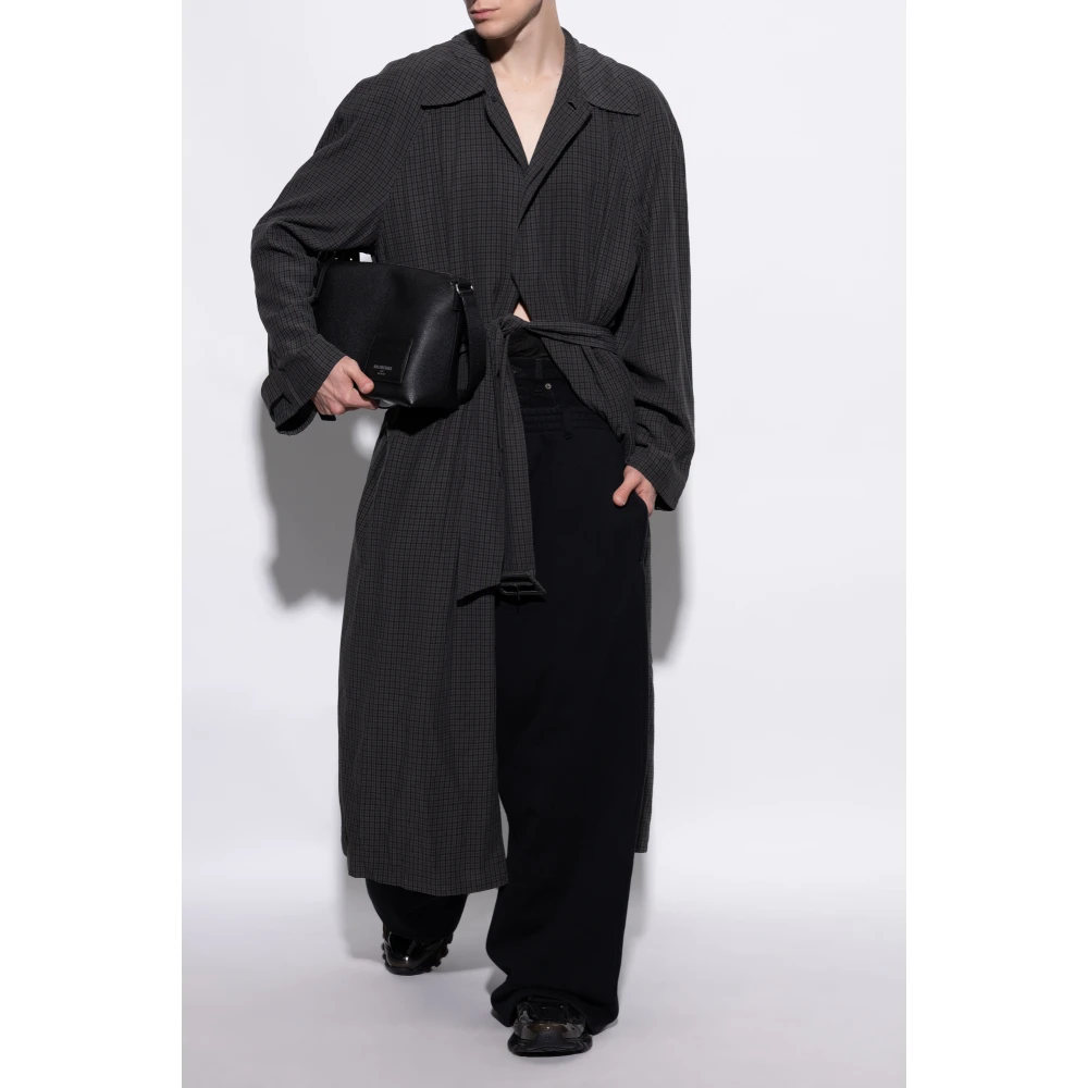 Balenciaga Sweatpants met denim tailleband Black Heren