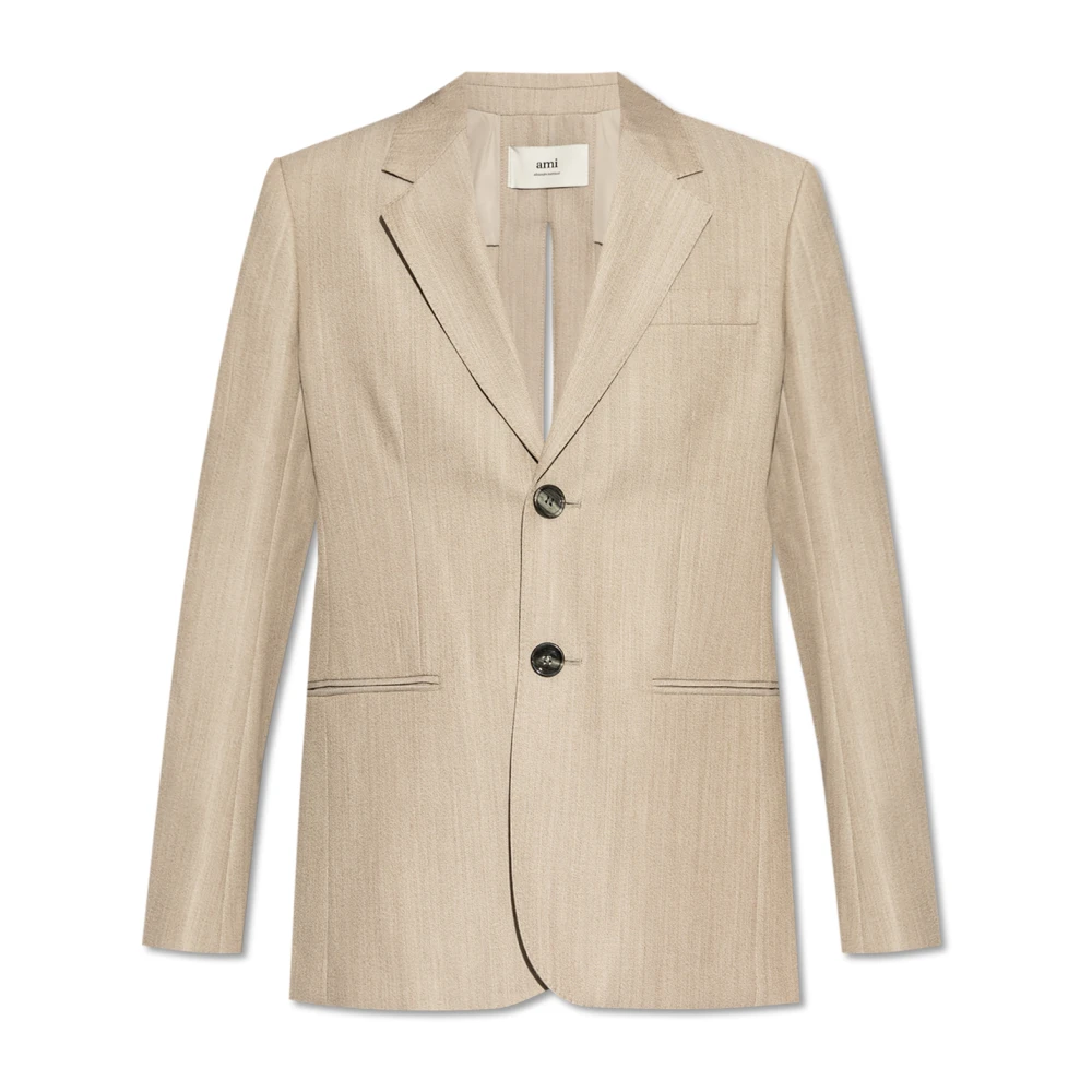 Ami Paris Women's Beige Wool Blazer