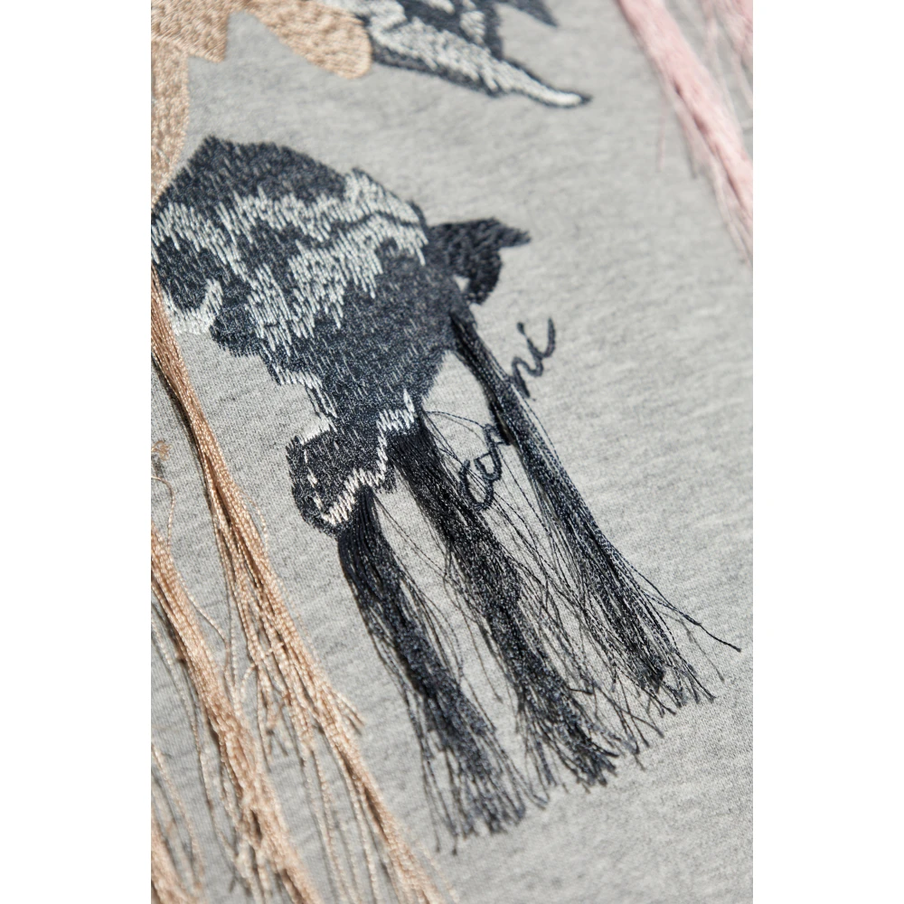 Ganni Sweatshirt met borduursel Gray Dames