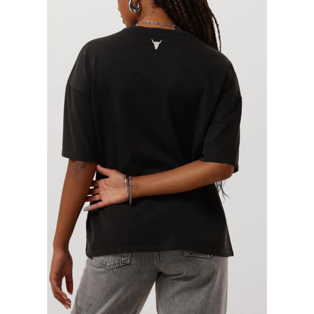 Alix The Label Kleurrijk Logo Gebreide T-shirt Gray Dames