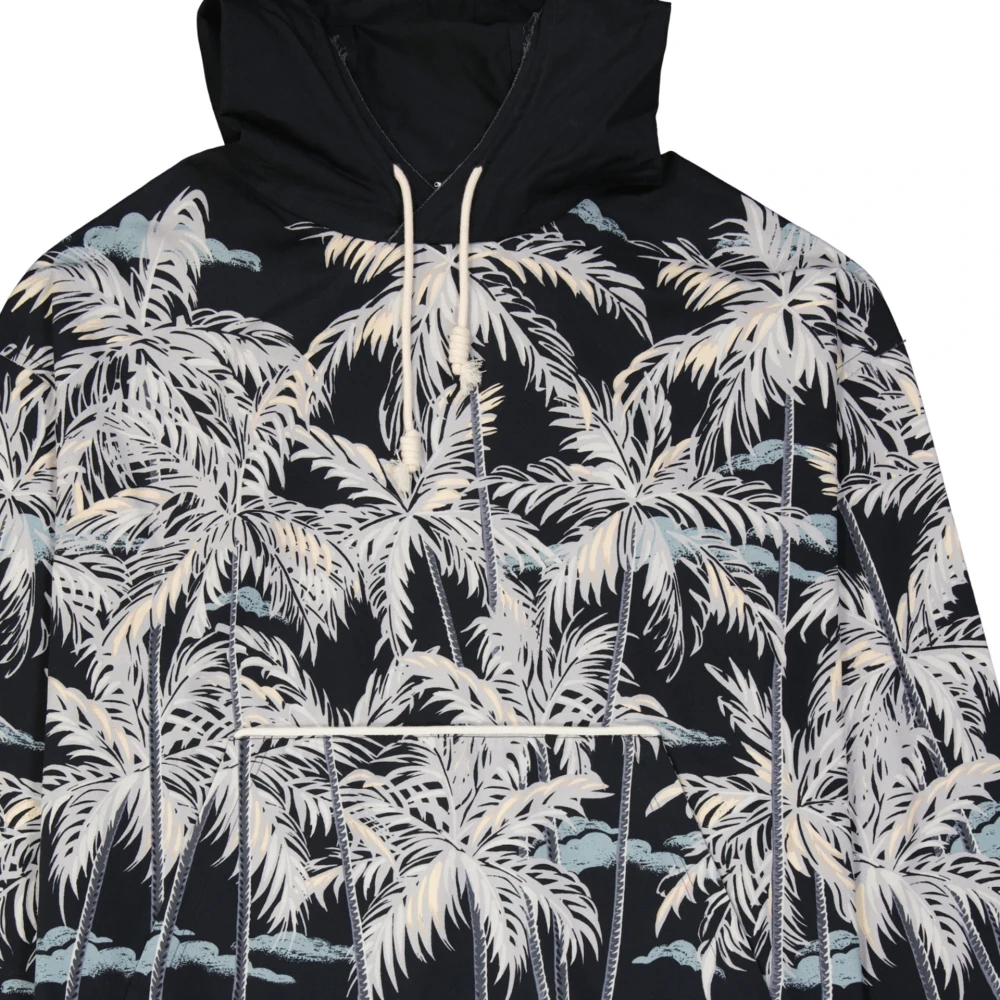 Palm Angels Hoodie met Palmprint Black Heren