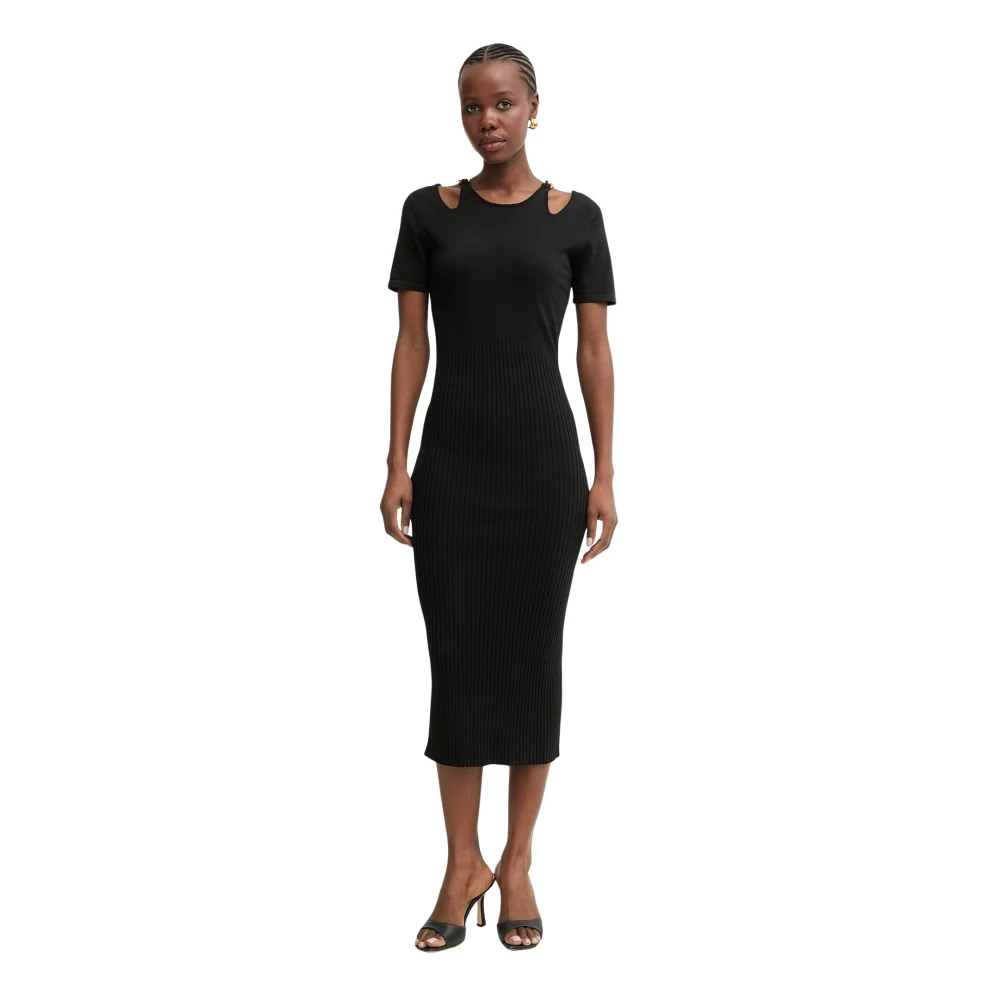 Fracomina Donna Nero - Abito Midi In Maglia - Dresses - S
