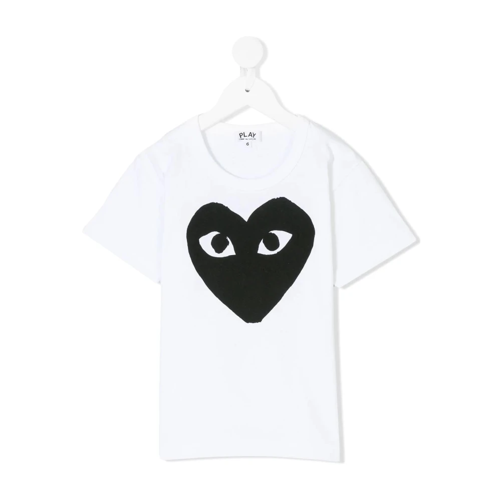 Comme des Garçons Play Svart Hjärta Grafisk T-shirt White, Pojke