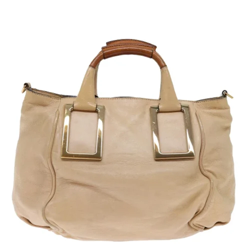 Chloé Pre-owned Leather handbags Beige Dames