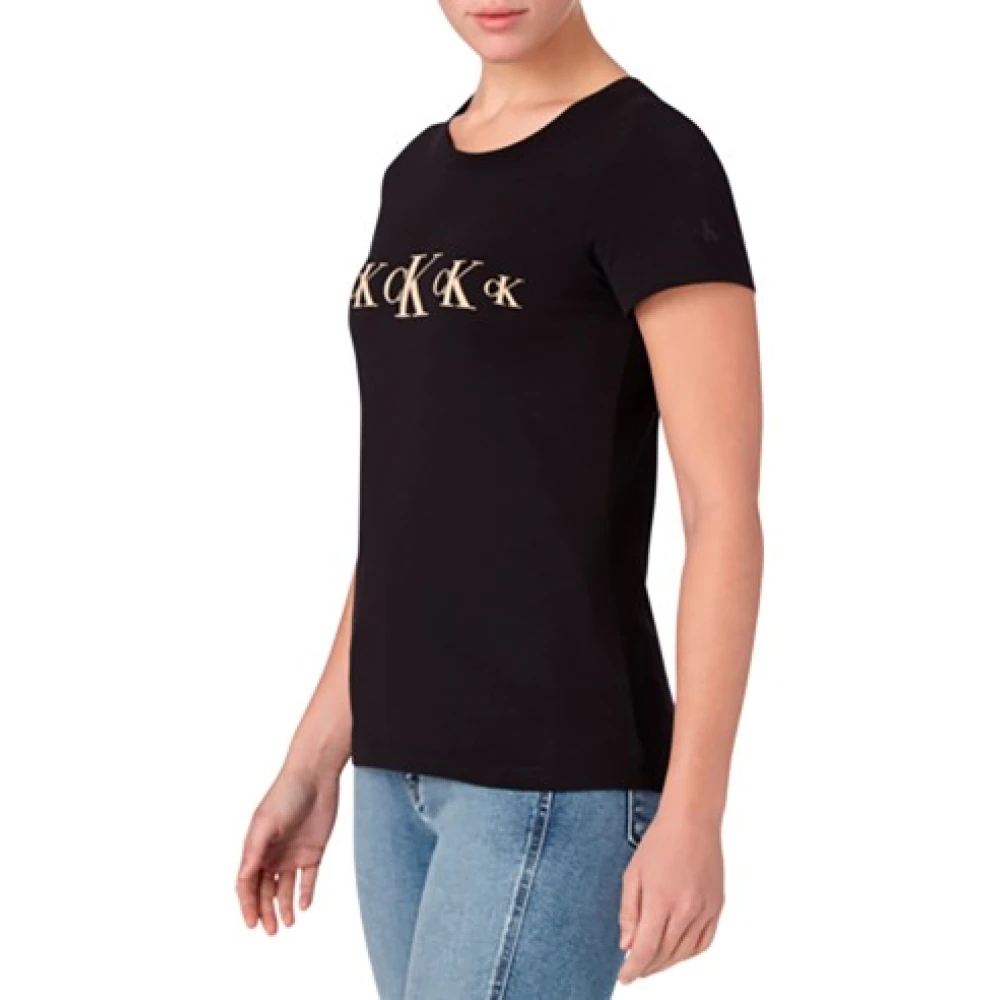 Calvin Klein Dames Gerecycled Katoenen T-Shirt Black Dames