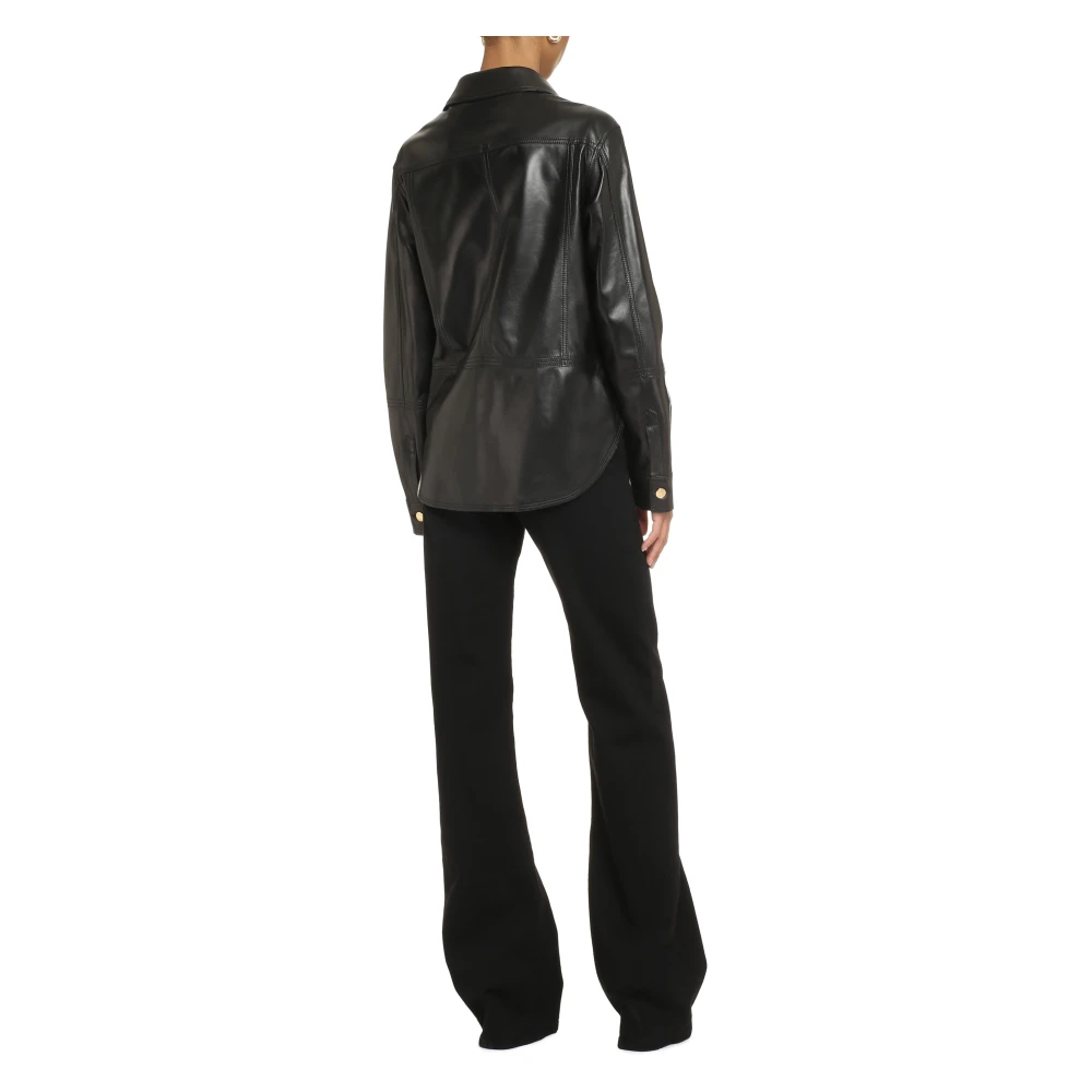 Tom Ford Leren overshirt Black Dames