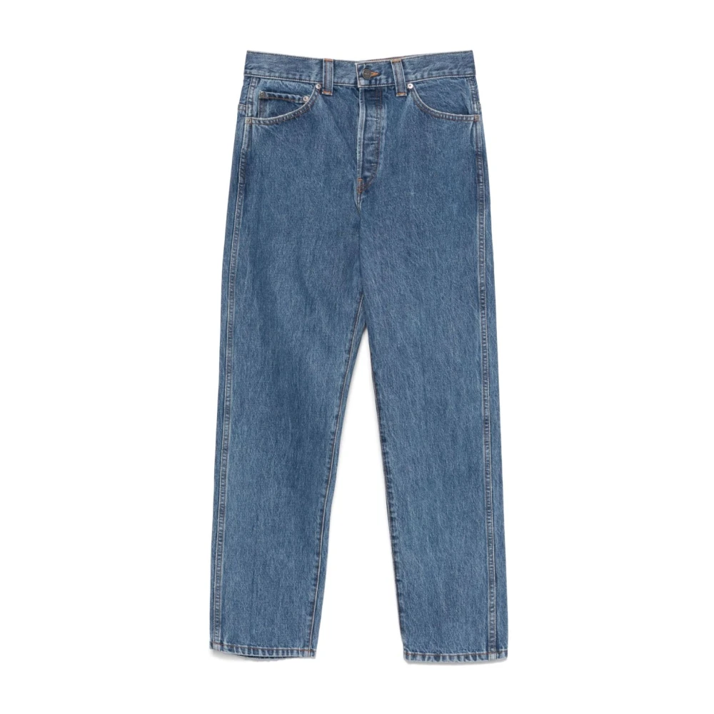 Khaite Women's Blue Indigo Button Fly Jeans - Straight Fit Jeans - W27 - Jeans