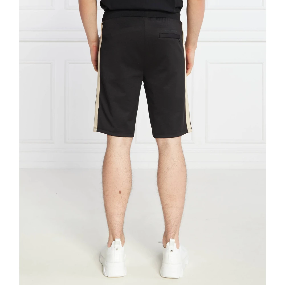 Karl Lagerfeld Zwarte Katoen Polyester Regular Fit Shorts Black Heren