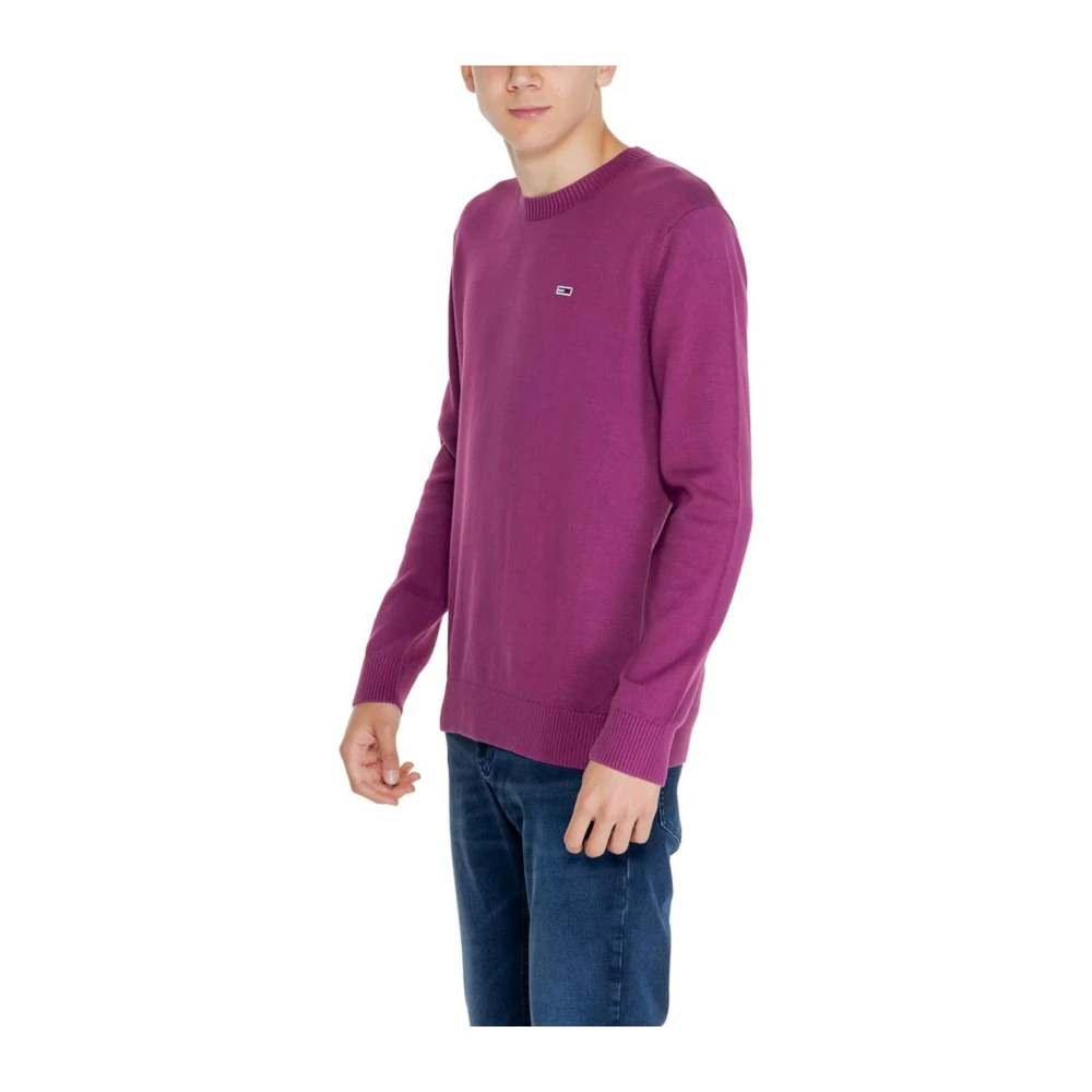 Tommy Jeans Katoenen Trui Herfst Winter Collectie Purple Heren