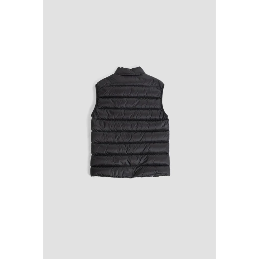Moncler Zwarte mouwloze donsjack met rits Green Heren