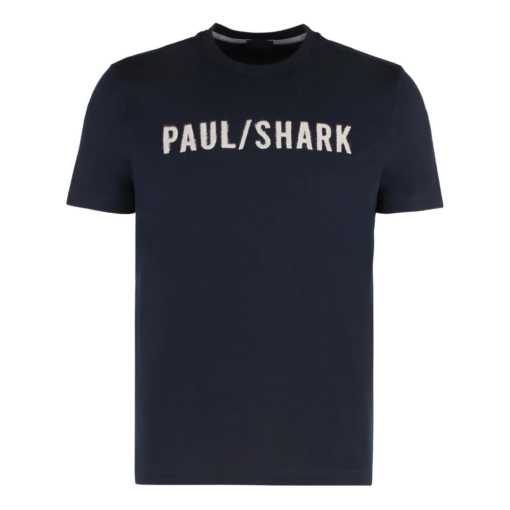 Paul & Shark Blue T-Shirts, Male, S, T-Shirt In Cotton Jersey With Logo
