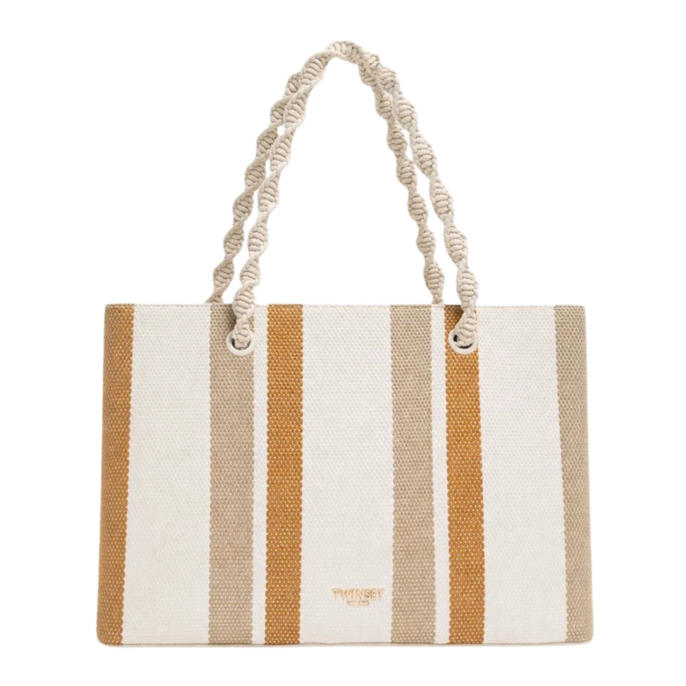 Twinset Women's Beige Shopping Bags, One Size, Tote Bag