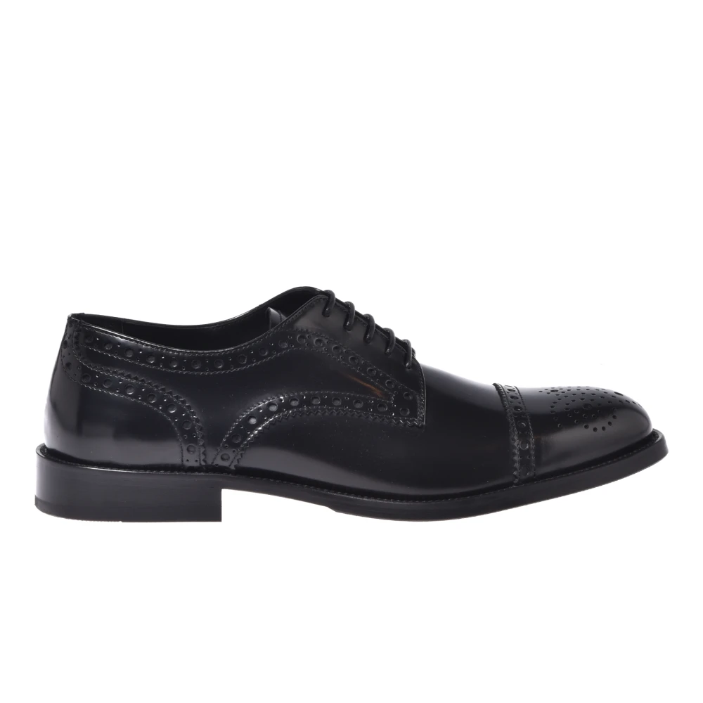 Baldinini Homme Noir Chaussures, Taille: 44 Eu Brushed Leather Lace-Ups
