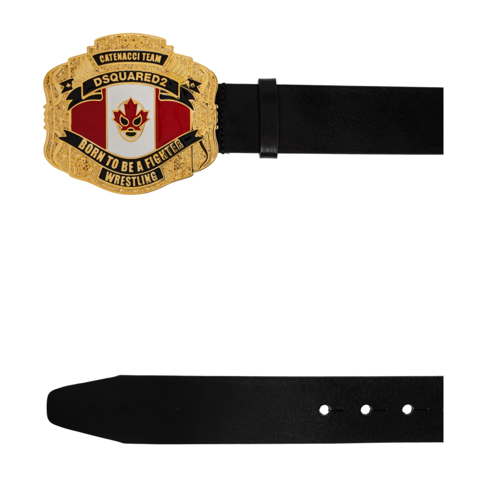 Dsquared2 Leren riem Black Heren