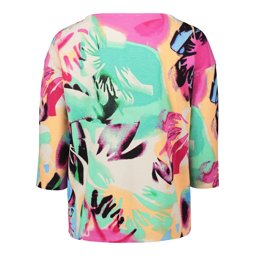 Betty Barclay Geribbeld Sweatshirt met Glitterstenen Multicolor Dames