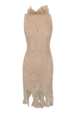 beige dress online Beige Stripe Spaghetti Strap Pocketed High Waist Maxi Dress