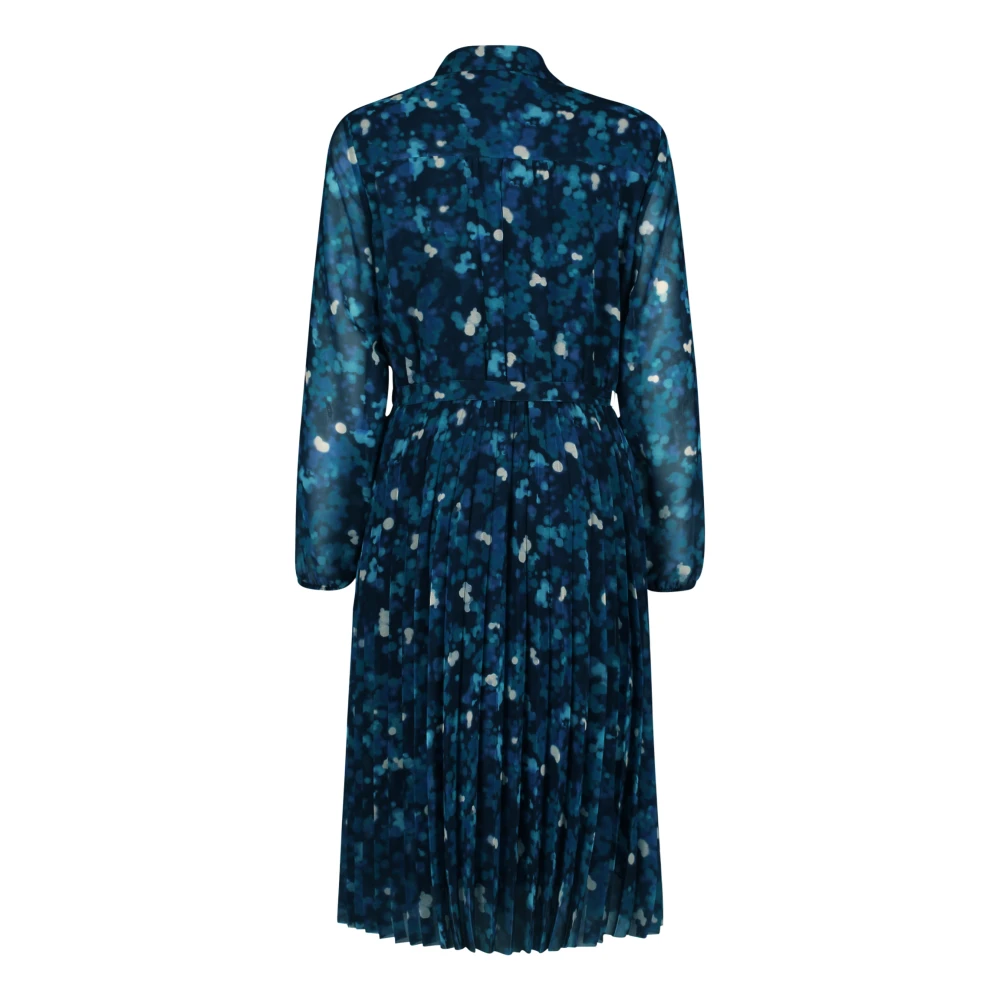 Betty & Co Geplooide Midi Jurk Blue Dames