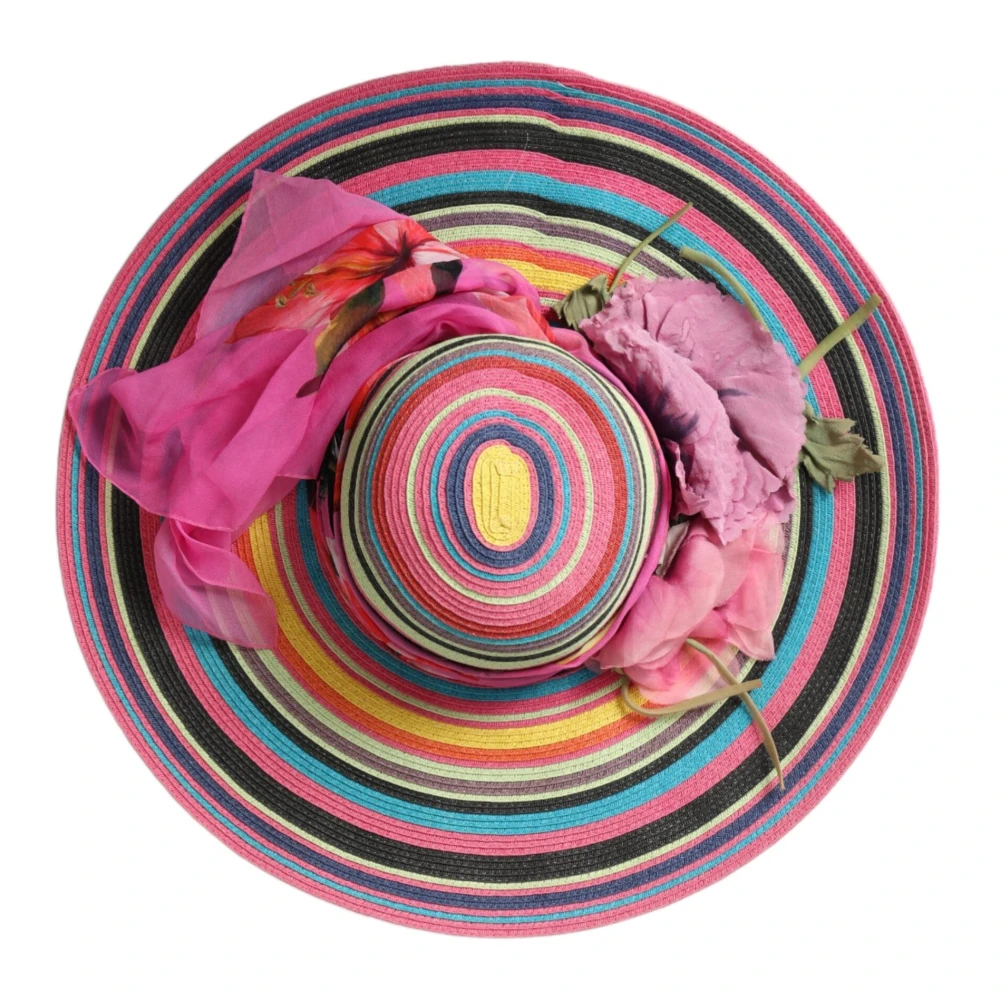 Dolce & Gabbana Multicolor breedgerande zonnehoed Multicolor Dames