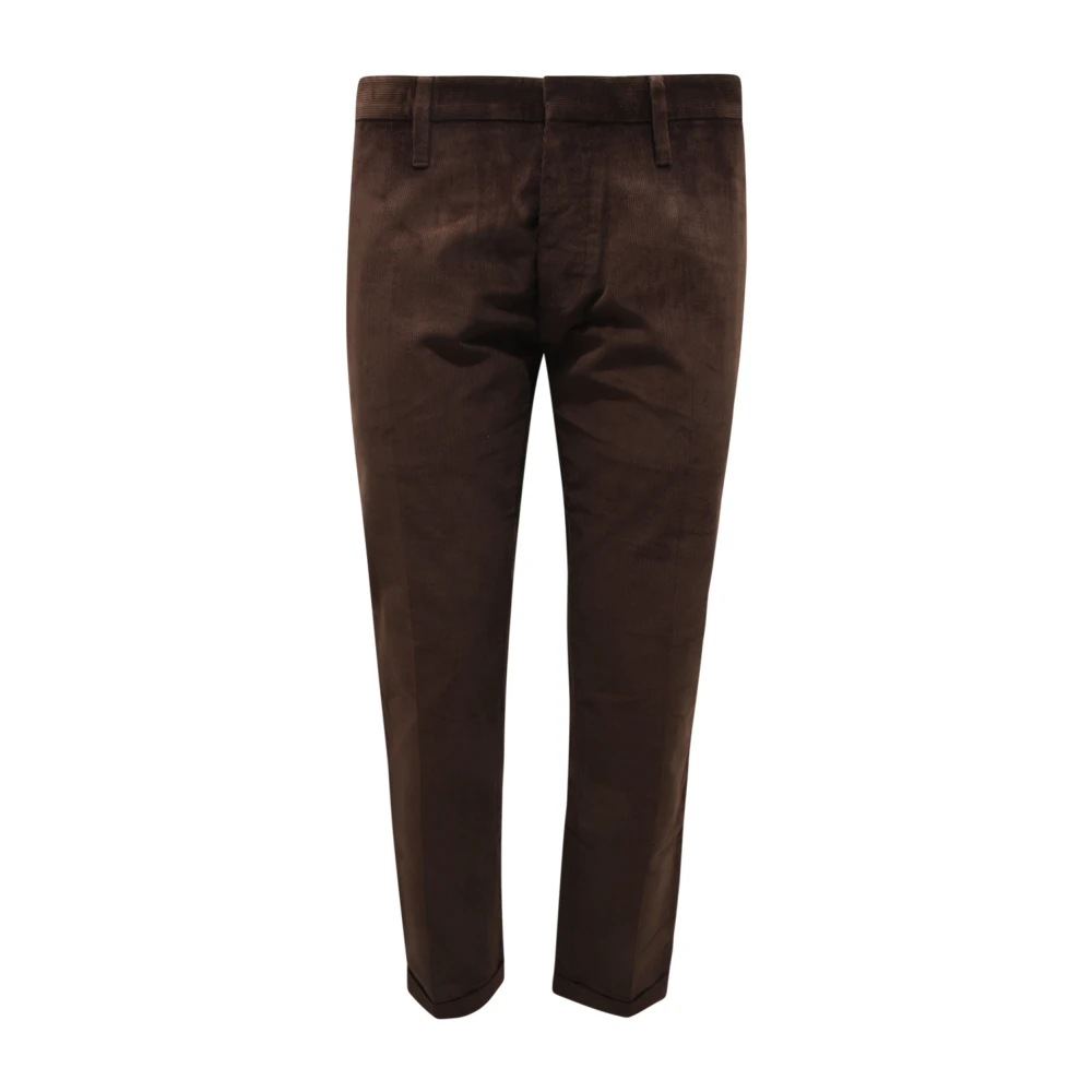 Dsquared2 Brown Velvet Trousers Made In Italy - Male - Slim-Fit Trousers - S - Trousers