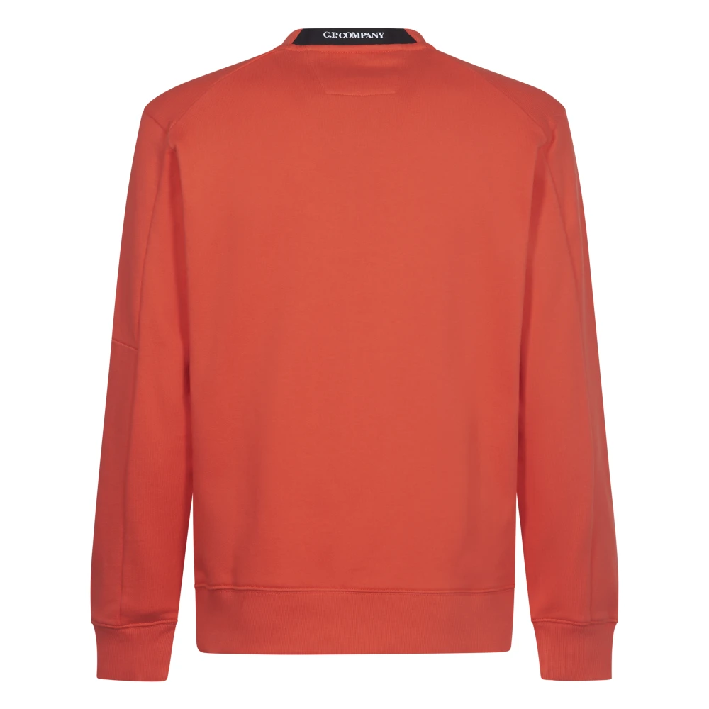 C.P. Company Diagonal Raised Fleece Crew Neck Sweatshirt Red Heren