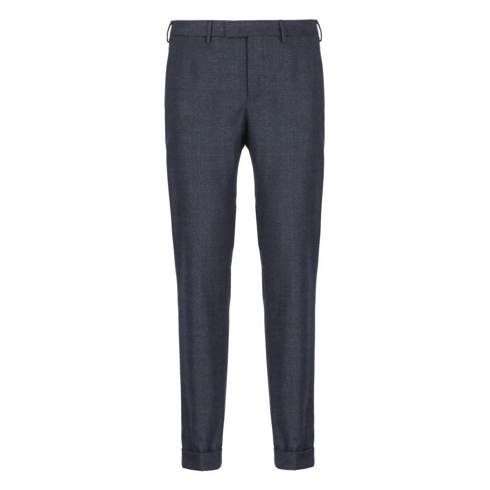 PT Torino Blauwe Wollen Broek met Zakken Blue Heren