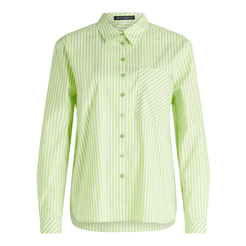 Betty Barclay Gestreepte blouse met kraag Green Dames
