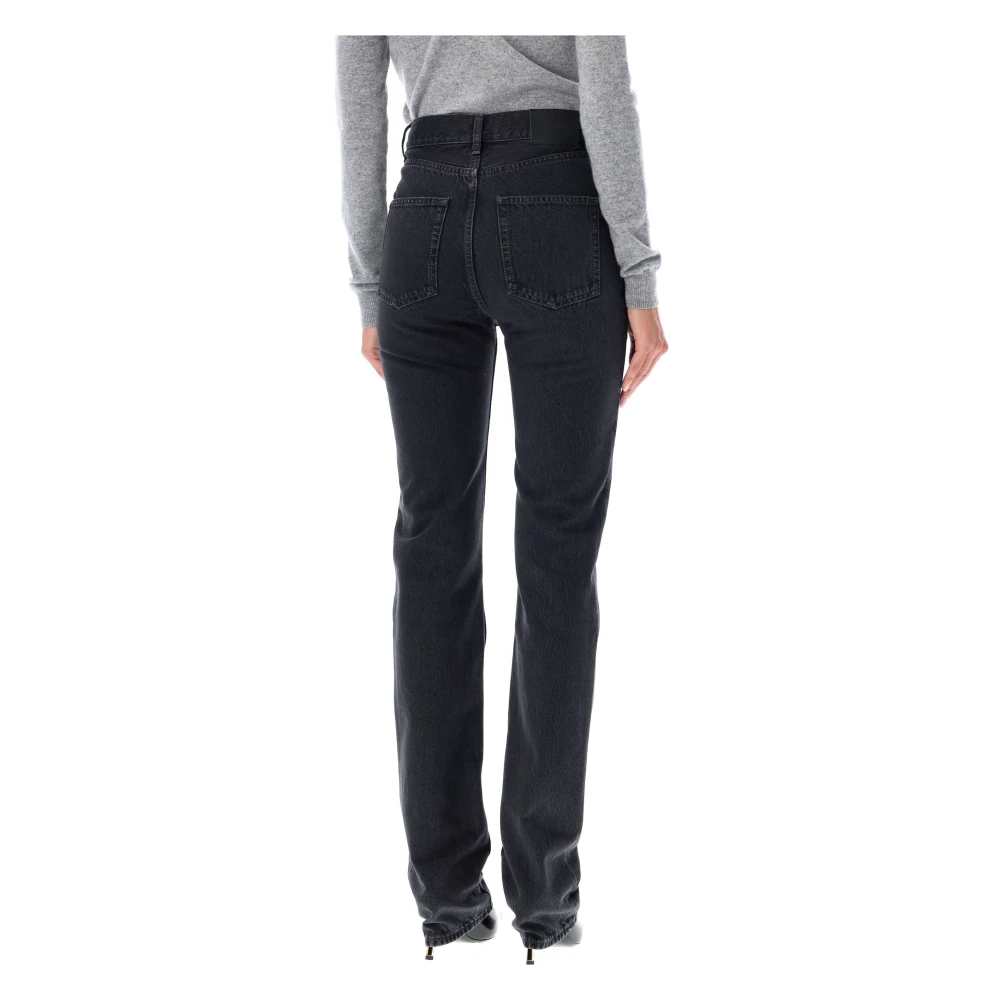 Saint Laurent High Waisted Slim Fit Zwarte Jeans Black Dames