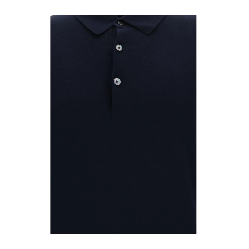 Ermenegildo Zegna Klassieke katoenen poloshirt met geribbelde kraag Blue Heren