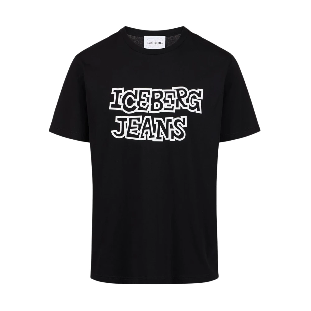 Iceberg Zwart T-shirt uit de Re-Edit collectie Black Heren