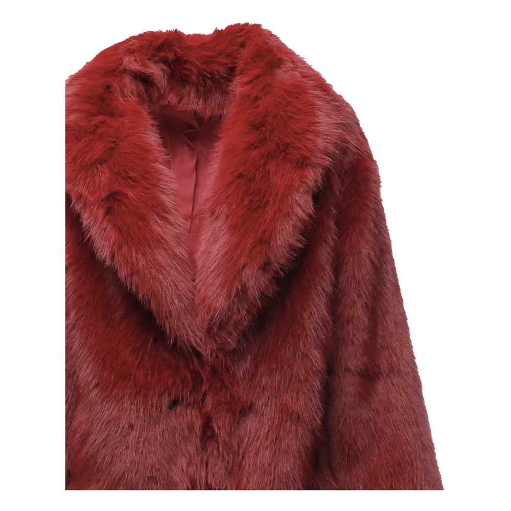 V73 Lang Bont Revers Jas Robijn Kleur Red Dames