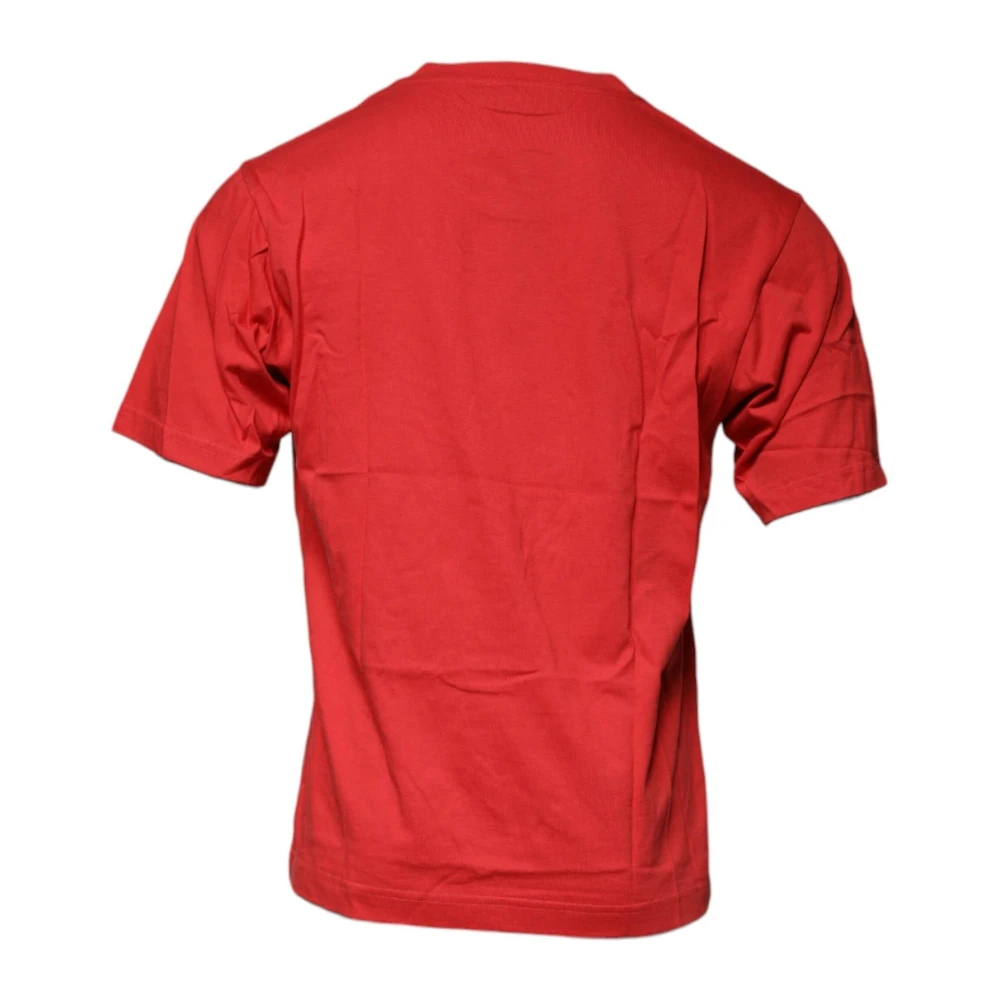 Dolce & Gabbana Rode Katoenen Crew Neck T-shirt Red Heren