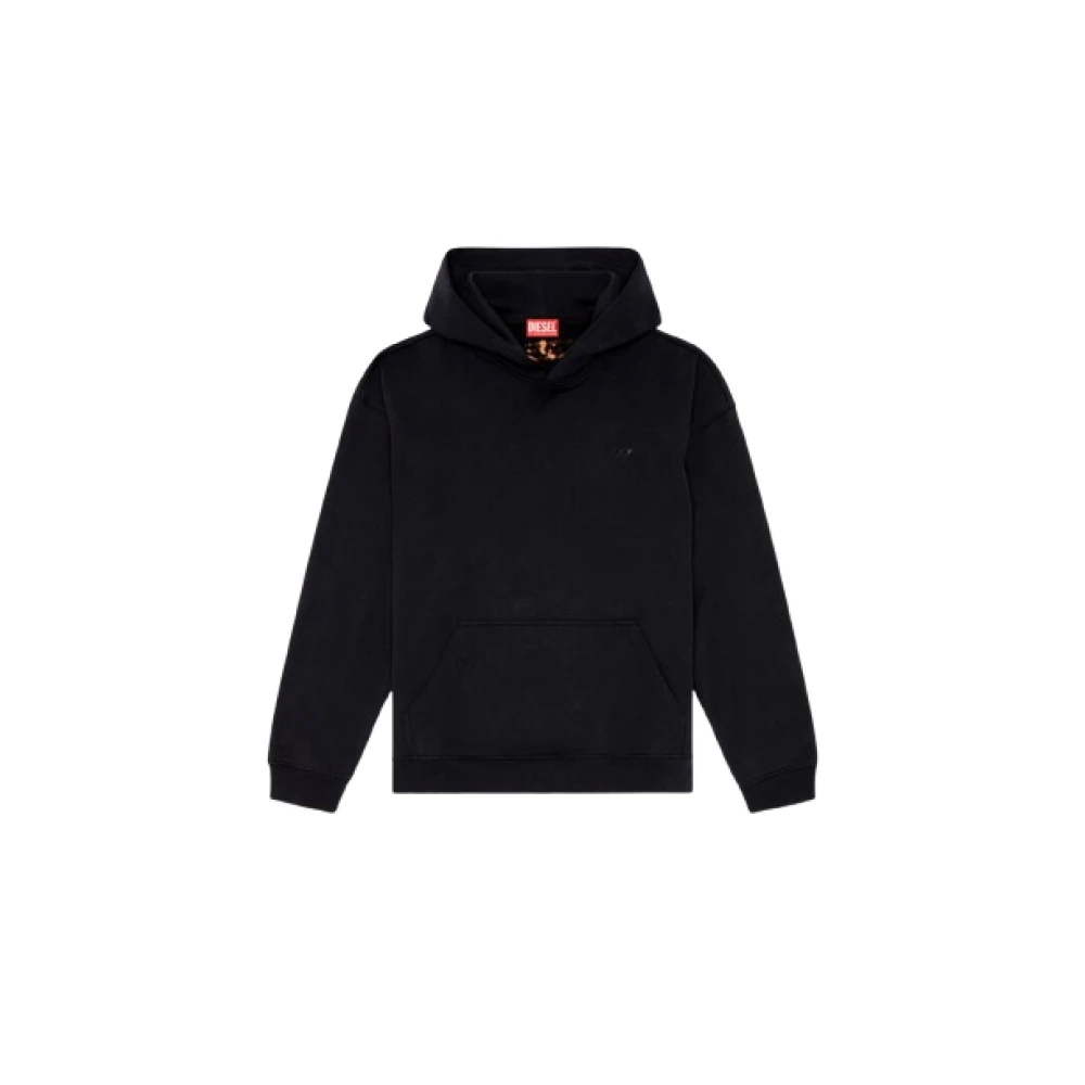 Diesel Mannelijk Zwart Hoodies & Sweatvesten Heren, L, Katoen, E Hoodie Met Gebleekt Logo