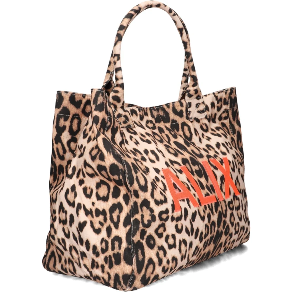 Alix The Label Luipaard Canvas Shopper voor vrouwen Brown Dames