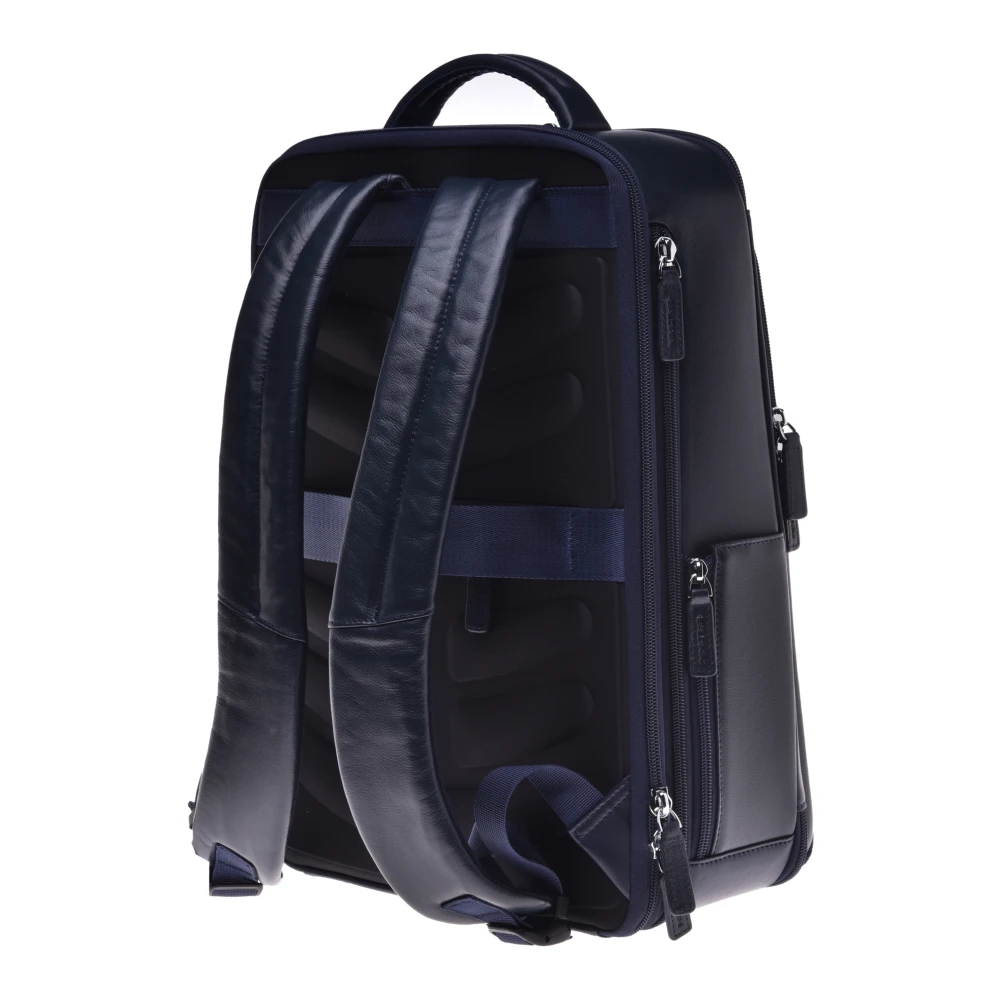 Baldinini Backpack in blue leather and nylon Blue Heren