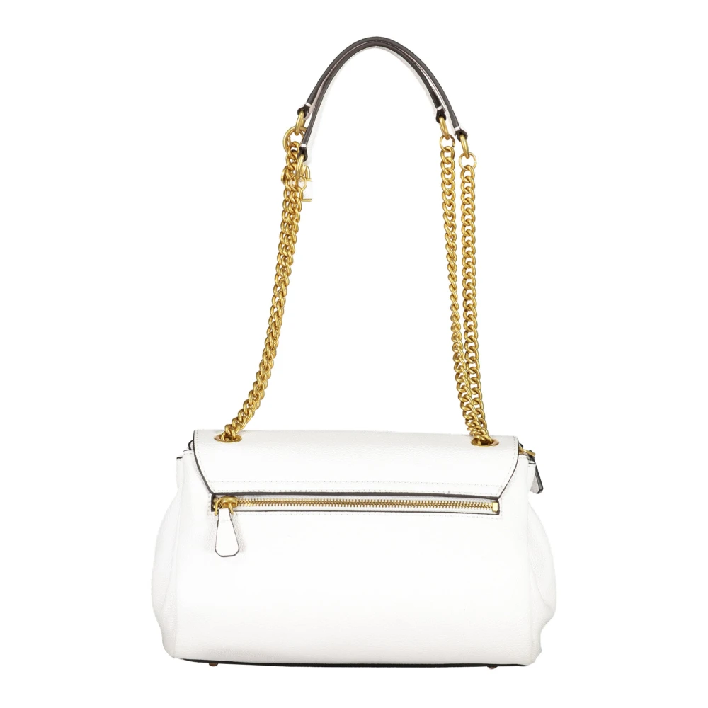 Guess Witte Schoudertas met Ketting en Meerdere Compartimenten White Dames
