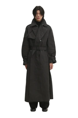 Metalliserad Rynkad Trenchcoat