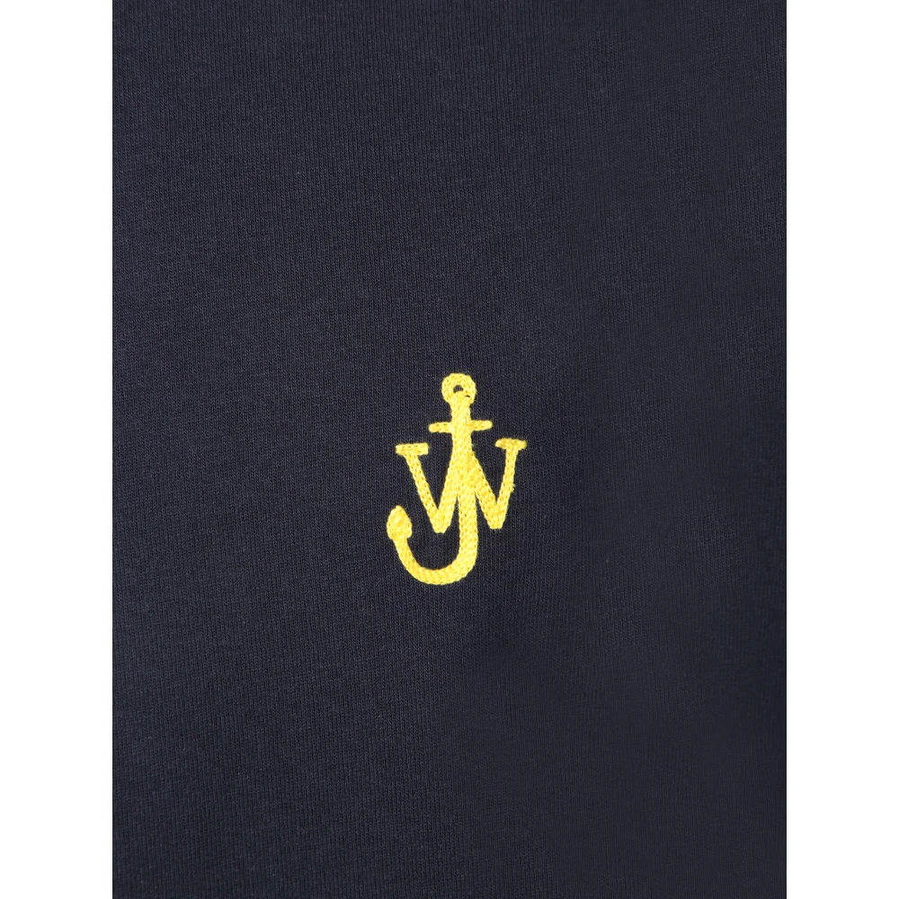 JW Anderson Geel Anker Geborduurd T-shirt Blue Heren