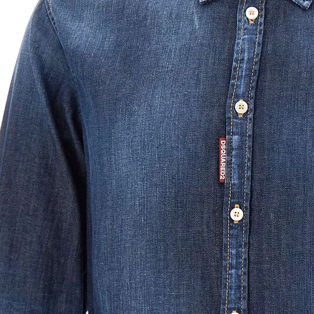 Dsquared2 Stijlvolle Overhemden Blue Heren